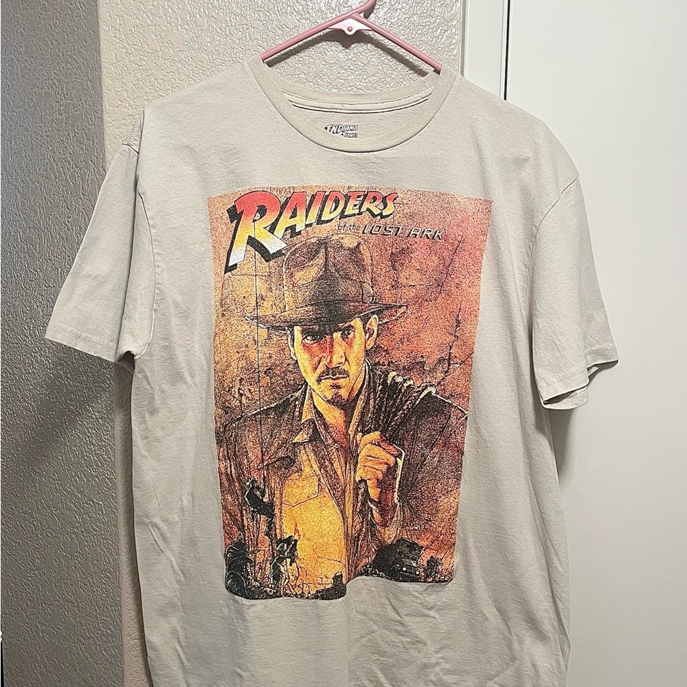 Indiana Jones Mens Raiders of The Lost Ark Shirt Size L Grey Top
